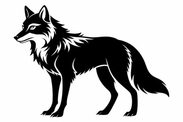 wolf line art silhouette vector illustration	