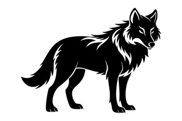 wolf line art silhouette vector illustration	