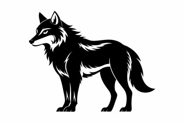 wolf line art silhouette vector illustration	