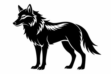 wolf line art silhouette vector illustration	