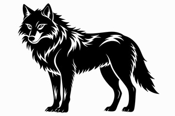 wolf line art silhouette vector illustration	