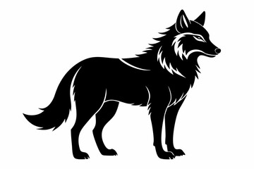 wolf line art silhouette vector illustration	