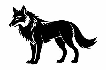wolf line art silhouette vector illustration	