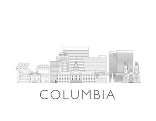 Columbia, South Carolina skyline cityscape vector illustration