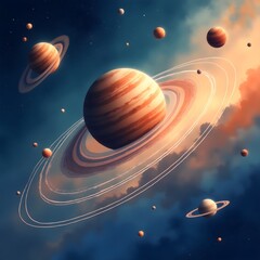Naklejka premium planet in space