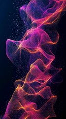 Abstract Colorful Digital Wave Design: Futuristic Network Art