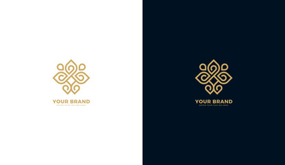 Elegant premium luxury logo, floral luxury icon