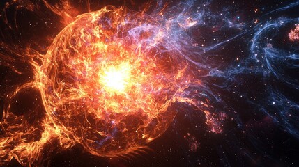 Obraz premium Stellar Explosion – Cosmic Starburst in Space