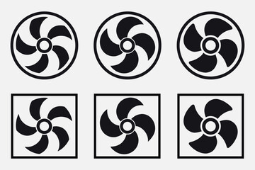Fan ventilator silhouette icon vector illustration.