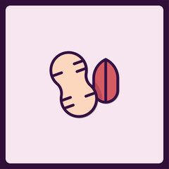 Captivating minimalist peanut icon, delectable legume illustration, food source