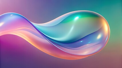 Fluid abstract shape with colorful gradients and glossy finish
