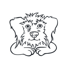 Obraz premium Cute dog illustration, line coloring page vector