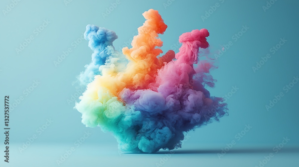 Poster rainbow ink explosion abstract background