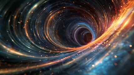 Obraz premium A mesmerizing cosmic vortex, swirling with vibrant colors and shimmering stars, evokes a sense of wonder and exploration.