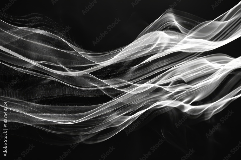 Poster an abstract illustration of flowing lines and curves, designed to represent the dynamic nature of th
