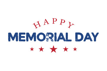 Happy Memorial Day lettering vector illustration, American Memorial Day.