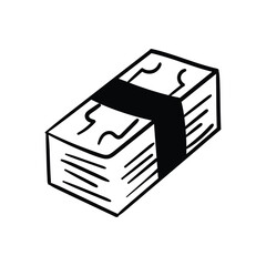 Money hand draw doodle  Vector icon