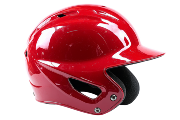 Red helmet designed for sports and safety gear