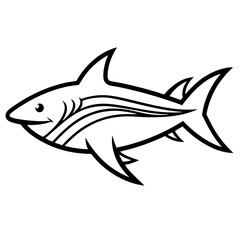 Obraz premium a stylized illustration of a shark, perfect for various creative applications. The shark features bold lines and a dynamic pose