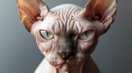 Naklejka premium Intriguing Sphinx Cat Portrait