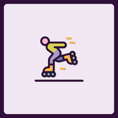 Rollerblader Icon Illustration Demonstrating Speed and Movement with Ease