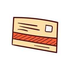 Atm Card hand draw doodle  Vector icon