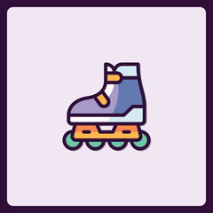 Stylish roller skate icon illustration for active lifestyle and recreation