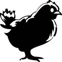 hen silhouette vector and svg file, bird, wing, food