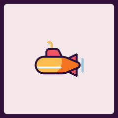 Stylized Submarine Illustration for Children's Educational Material Design