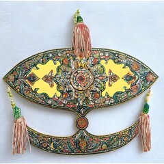 Malaysian Wau Bulan Kite with Floral and Ethnic Motifs