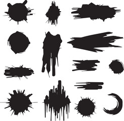 Black brush strock set 