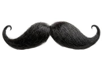 Stylish black mustache on transparent background