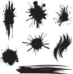 Black brush strock set 