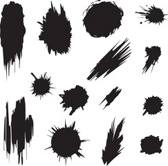 Black brush strock set 