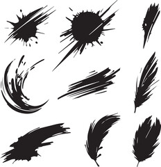 Black brush strock set 