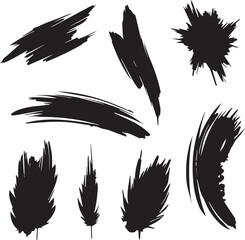 Black brush strock set 