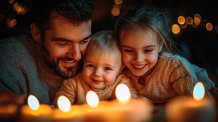 Family joy by candlelight