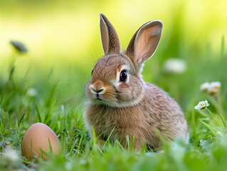 Fototapeta premium Wielkanoc - króliczek z pisankami