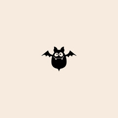 Funny Bat icon flat vector design.