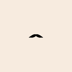 Hipster Mustache icon flat vector design. 