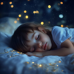 girl sleeping on the bed