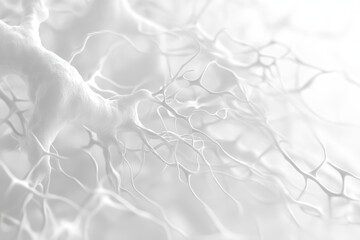 Fototapeta premium Intricate details of a delicate white structure resembling neural connections captured in soft light