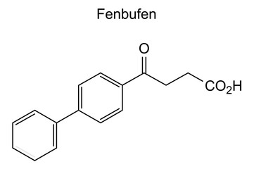 Chemical structure of fenbufen, drug substance