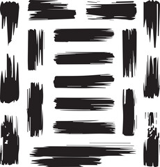 Black brush strock set 