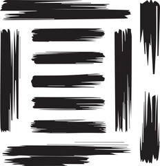 Black brush strock set 
