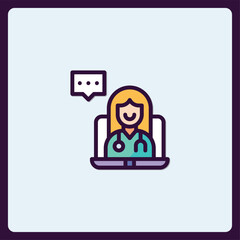 Telemedicine doctor consulting online, modern healthcare consultation illustration