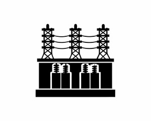 creative details electric substation icon vector illustration 