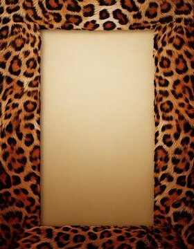 empty leopard print frame border pattern 