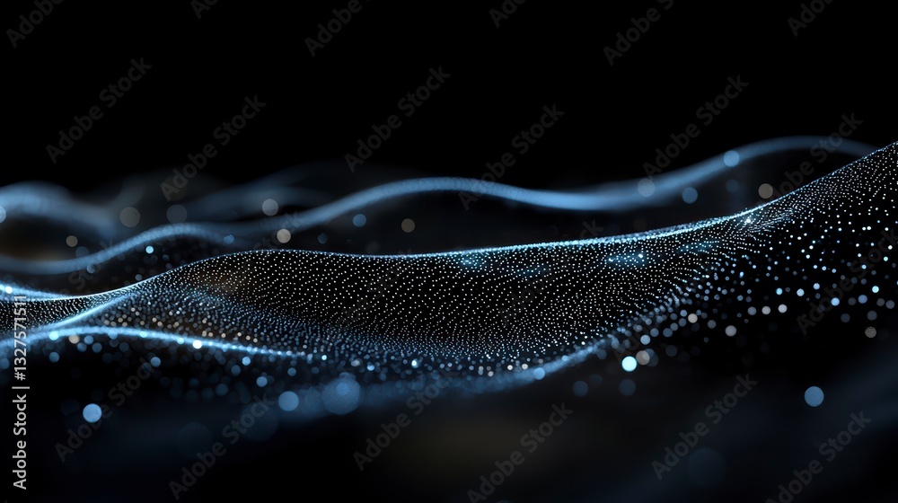 Poster abstract particle wave: a mesmerizing abstract representation of a wave, crafted from countless part
