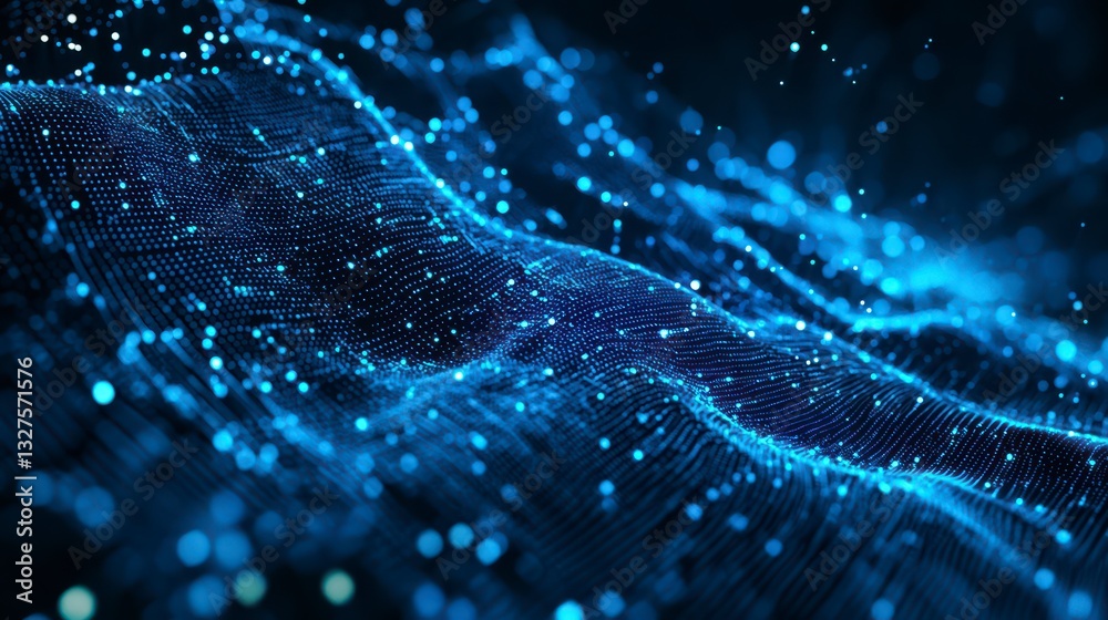 Poster digital connectivity: the image captures a mesmerizing display of a digital wave.